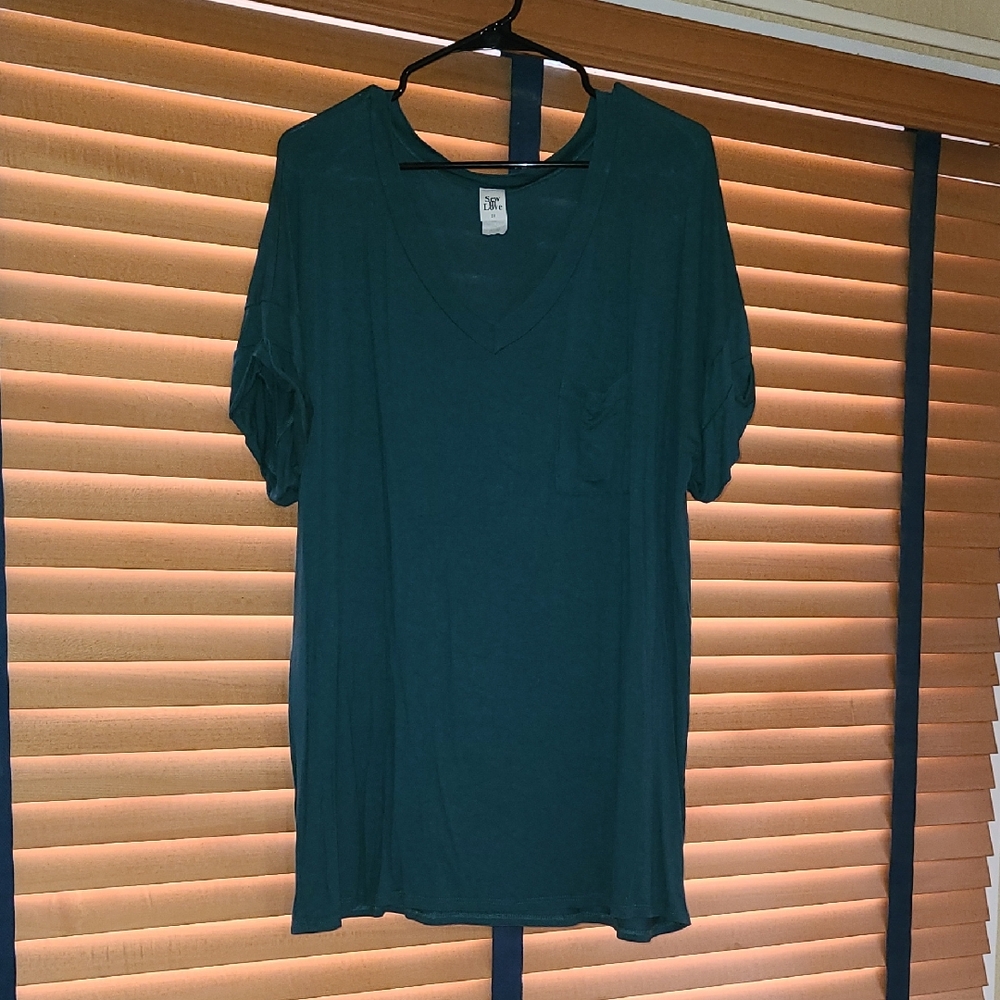 Sew In Love Teal Crew Neck Top